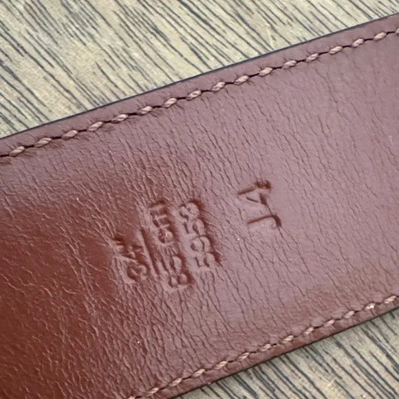 Coach FS5953 men's belt in brown calfskin leather with a solid brass buckle 34" - Picture 3 of 6